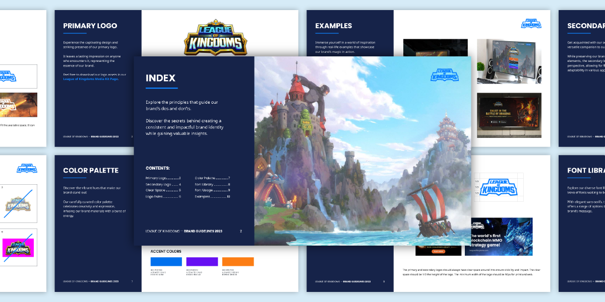 LOK Brand Guidelines 2023 — logo system, color palette, typography, and brand usage examples